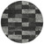 8' Black And Gray Round Geometric Washable Indoor Outdoor Area Rug - Black, Gray
