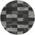 8' Black And Gray Round Geometric Washable Indoor Outdoor Area Rug - Black, Gray