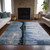 8' X 10' Blue And Charcoal Abstract Washable Indoor Outdoor Area Rug