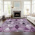 9' X 12' Merlot Purple And Lavender Geometric Washable Indoor Outdoor Area Rug