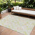10' X 14' Pink Green And Beige Geometric Washable Indoor Outdoor Area Rug