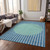 8' X 10' Teal Blue And Aqua Striped Washable Indoor Outdoor Area Rug - 608219318840