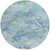 8' Blue And Teal Blue Round Abstract Washable Indoor Outdoor Area Rug