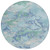 8' Blue And Teal Blue Round Abstract Washable Indoor Outdoor Area Rug