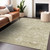8' X 10' Beige And Brown Damask Washable Indoor Outdoor Area Rug