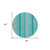 8' Round Teal and Gray Round Striped Washable Non Skid Indoor Outdoor Area Rug