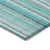 8' Round Teal and Gray Round Striped Washable Non Skid Indoor Outdoor Area Rug