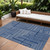 9' X 12' Navy Blue And Ivory Geometric Washable Indoor Outdoor Area Rug Transitional Style - Navy Blue, Ivory Color