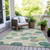 8' X 10' Teal Blue Green And Ivory Geometric Washable Indoor Outdoor Area Rug - Teal Blue, Green, Ivory