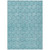 10' X 14' Teal Blue And Navy Blue Geometric Washable Indoor Outdoor Area Rug