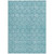 10' X 14' Teal Blue And Navy Blue Geometric Washable Indoor Outdoor Area Rug