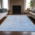 10' X 14' Blue And Silver Abstract Washable Indoor Outdoor Area Rug - Blue, Silver