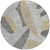 8' Gray Beige And Ivory Round Floral Washable Indoor Outdoor Area Rug