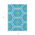 8' X 10' Ivory And Sky Blue Floral Medallion Washable Indoor Outdoor Area Rug