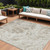10' X 14' Taupe And Ivory Abstract Washable Indoor Outdoor Area Rug - Taupe, Ivory