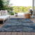 10' X 14' Blue And Navy Blue Abstract Washable Indoor Outdoor Area Rug