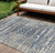 8' X 10' Blue And Beige Moroccan Washable Indoor Outdoor Area Rug