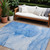 9' X 12' Blue Abstract Washable Non Skid Indoor Outdoor Area Rug Transitional Style - Blue Color