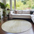8' Beige And Taupe Round Abstract Washable Indoor Outdoor Area Rug