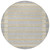 8' Gray And Silver Round Striped Washable Indoor Outdoor Area Rug - 880016414370