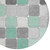 8' Mint Green And Gray Round Geometric Washable Indoor Outdoor Area Rug
