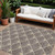 9' X 12' Brown And Beige Geometric Washable Indoor Outdoor Area Rug - Brown, Beige