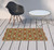 2' X 4' Brown and Ivory Floral Stain Resistant Indoor Outdoor Area Rug