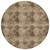 8' X 8' Taupe Round Floral Medallion Washable Non Skid Indoor Outdoor Area Rug