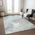 10' X 14' Blue Teal Blue And Gray Abstract Washable Indoor Outdoor Area Rug