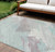 10' X 14' Blue Teal Blue And Gray Abstract Washable Indoor Outdoor Area Rug