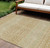 9' X 12' Copper Ivory And Olive Green Tribal Washable Indoor Outdoor Area Rug