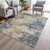 8' X 10' Gold And Beige Abstract Washable Indoor Outdoor Area Rug - Gold, Beige