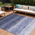 10' X 14' Navy Blue And Ivory Ombre Washable Indoor Outdoor Area Rug