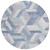 8' Denim Blue Round Geometric Washable Indoor Outdoor Area Rug - Denim Blue