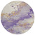 8' Purple And Gold Round Abstract Washable Indoor Outdoor Area Rug - Purple, Gold