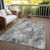 8' X 10' Taupe Gray And Copper Abstract Washable Indoor Outdoor Area Rug