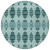 8' Teal Blue Aqua And Charcoal Round Moroccan Washable Indoor Outdoor Area Rug