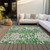 8' X 10' Green And Gray Striped Washable Indoor Outdoor Area Rug - Green, Gray
