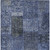 9' X 12' Navy Blue And Charcoal Patchwork Washable Indoor Outdoor Area Rug