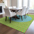 8' X 10' Lime Green And Blue Striped Washable Indoor Outdoor Area Rug