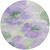 8' Lavender And Artichoke Green Round Floral Washable Indoor Outdoor Area Rug
