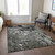 8' X 10' Gray Abstract Washable Indoor Outdoor Area Rug