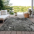 8' X 10' Gray Abstract Washable Indoor Outdoor Area Rug
