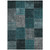 10' X 14' Teal Blue Aqua And Charcoal Patchwork Washable Indoor Outdoor Area Rug