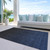 9' X 12' Navy Blue And Charcoal Abstract Washable Indoor Outdoor Area Rug