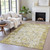 9' X 12' Gold And Ivory Patchwork Washable Indoor Outdoor Area Rug