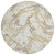 8' Ivory Gold And Brown Round Abstract Washable Indoor Outdoor Area Rug