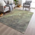 10' X 14' Artichoke Green And Taupe Abstract Washable Indoor Outdoor Area Rug