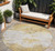 8' Gold Brown And Beige Round Abstract Washable Indoor Outdoor Area Rug - Gold, Brown, Beige