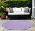 8' Round Purple and White Round Striped Washable Non Skid Indoor Outdoor Area Rug